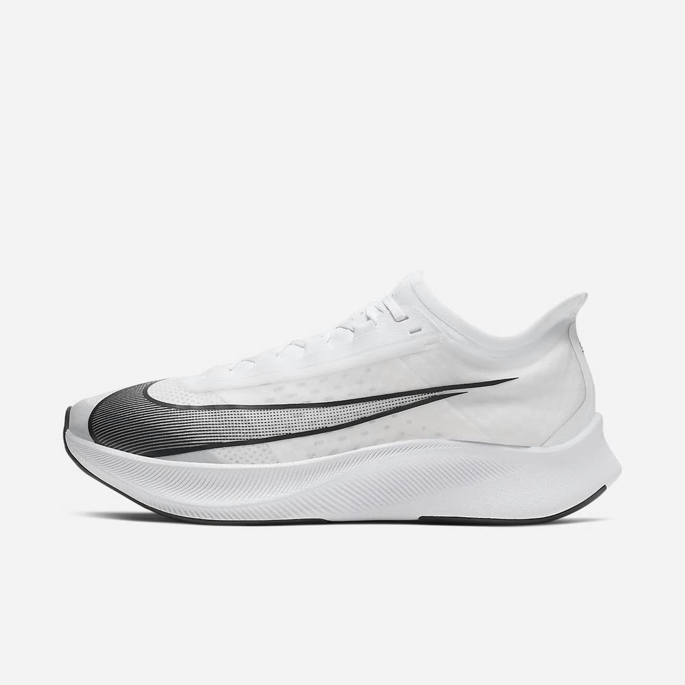 Chaussure De Running Nike Zoom Fly 3 Blanche 8143-670 White/Metallic White/Black Homme | AGA-22000538